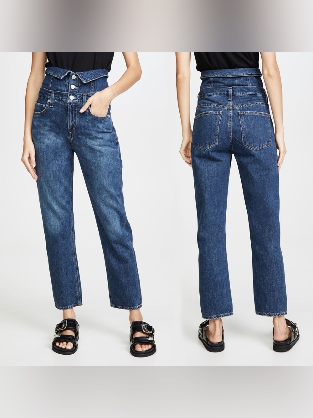 NEW AGOLDE Vanna Corset Belted Foldover Jeans size 24